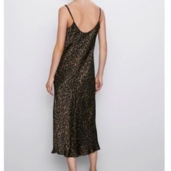 ZARA Leopard Midi Slip Dress - Picture 2 of 10